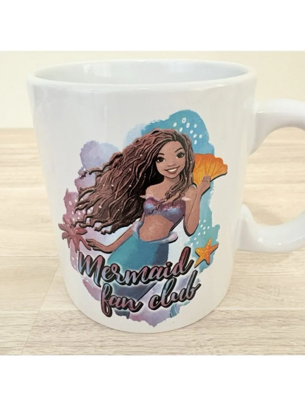 Disney Little Mermaid Fan Club 20oz Ceramic Mug Ariel Starfish Seashell